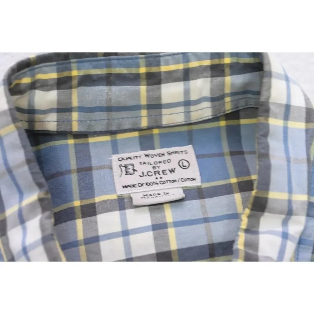 J‎ Crew Dress Shirt Classic Fit Casual Plaid Button Up Long Sleeve Mens Sz Large